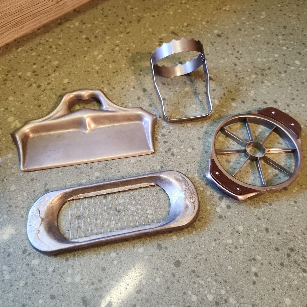 VTG MCM Stainless Steel Kitchen Gadgets Lot of 4, Butter Biscuit Cutter Slicers